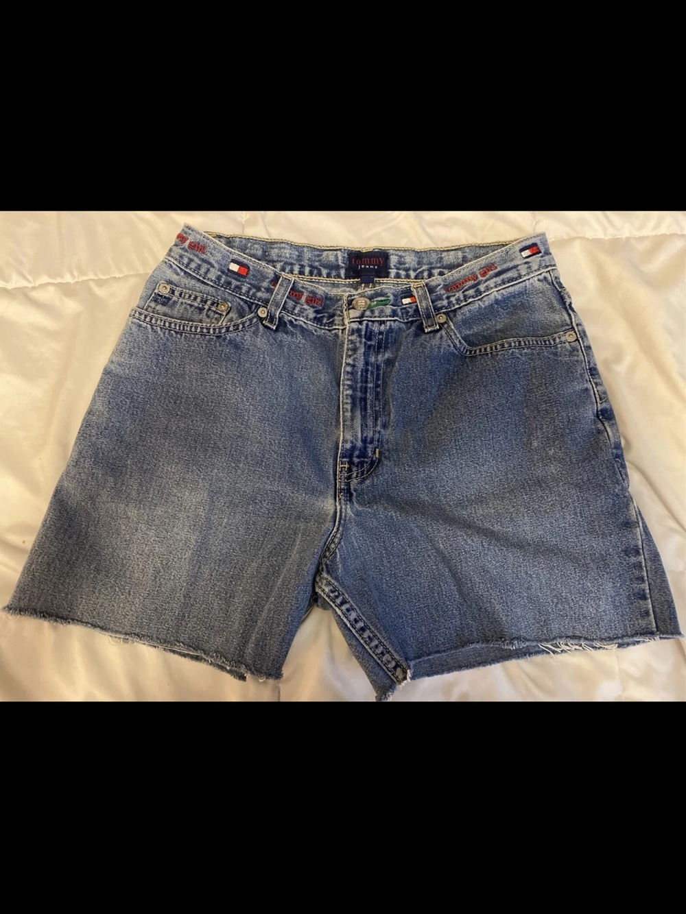 Tommy Hilfiger Women's Blue Denim Cutoff Shorts Tommy Girl Y2K